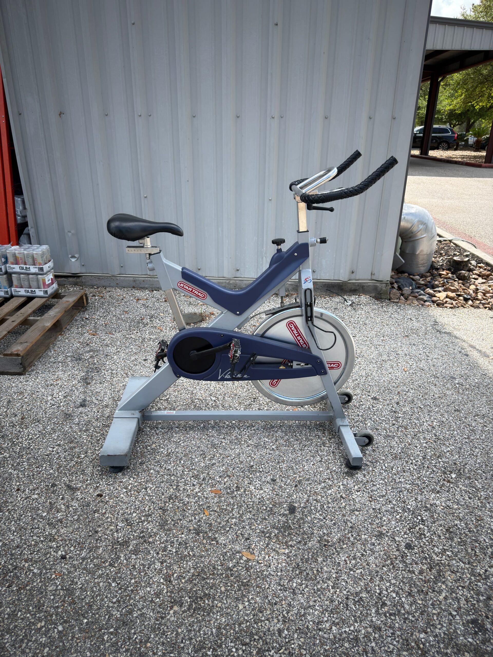 Star Trac V-Bike Commercial Spin Bike — Rides Fine, Seat Adjust Handles Missing