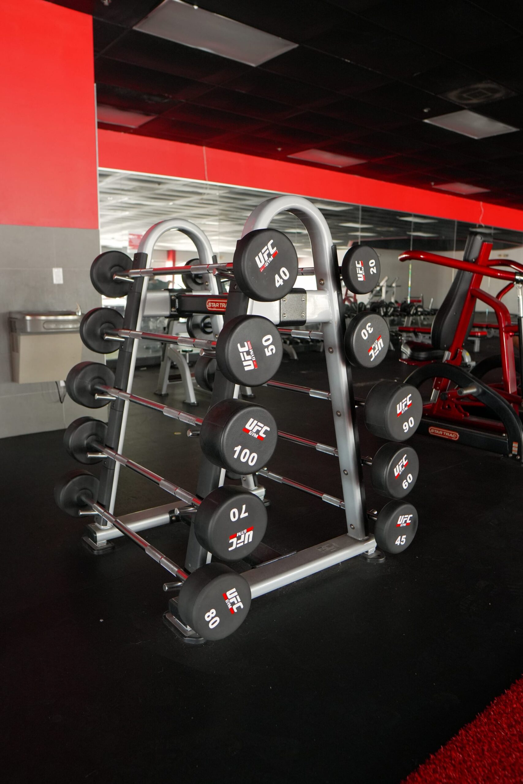 UFC Gym Fixed Barbell Set w/Rack